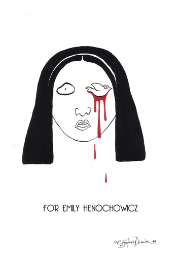 Cartoon: Emily Henochowicz (medium) by CIGDEM DEMIR tagged pigeon,eye,lost,marmara,mavi,israel,peace,war,henochowicz,emily