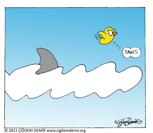 Cartoon: JAWS (medium) by CIGDEM DEMIR tagged bird,demir,cigdem,jaws