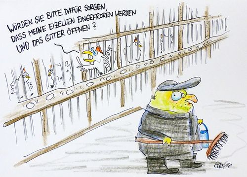 Cartoon: Ei- oder Karrieresprung? (medium) by Eggs Gildo tagged eizelle,karriere