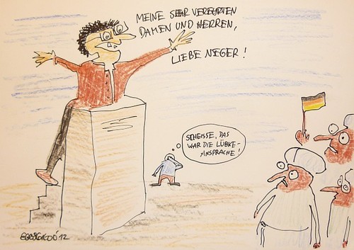 Cartoon: Gauck in Afghanistan (medium) by Eggs Gildo tagged afghanistan,bundespräsident,gauck,lübke,neger