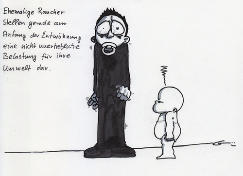 Cartoon: endlich Nichtraucher! (medium) by bertgronewold tagged baby,raucher,schnuller