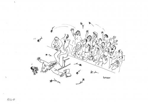 Cartoon: Dichterlesung (medium) by Frank Hoffmann tagged blumengruß,