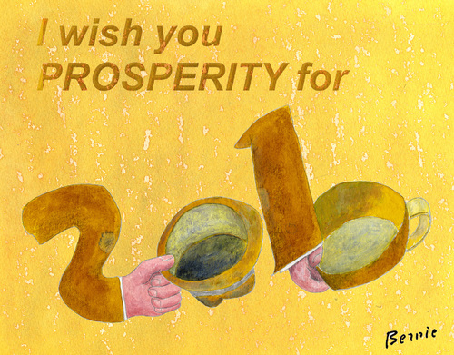 Cartoon: Best wishes for 2010 (medium) by bernie tagged newyear,wishes,crisis