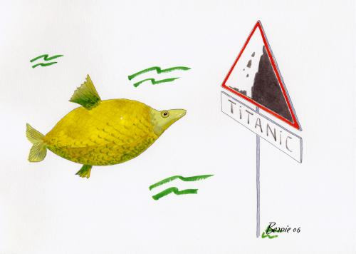 Cartoon: Titanic (medium) by bernie tagged animal,fish,