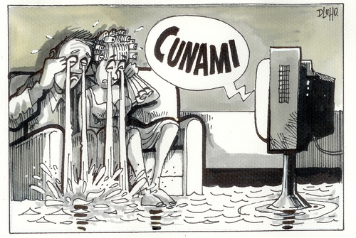 Cartoon: Cunami 2005 (medium) by Dluho tagged cunami,illustration,illustrationen,tv,fernsehen,überflutung,tsunamie,wasser,trauer,katastrophe,film,naturkatastrophe