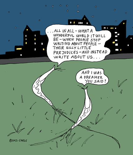 Cartoon: No. 14 (medium) by Snail Community Global tagged snail,snails,art,literature,prejudice