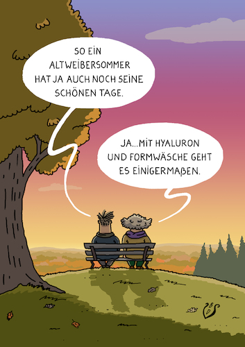 Cartoon: Altweibersommer (medium) by Dodenhoff Cartoons tagged altweibersommer,parkbank,natur,herbst,alter,weisheit,schönheit,missverständniss,beziehung,hyaluron,formwäsche,körperpflege,mann,frau,senior,wetter,seniorin,altweibersommer,parkbank,natur,herbst,alter,weisheit,schönheit,missverständniss,beziehung,hyaluron,formwäsche,körperpflege,mann,frau,senior,wetter,seniorin