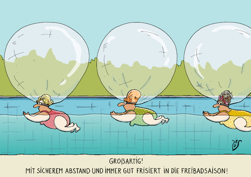 Cartoon: Freibadsaison 2020 (medium) by Dodenhoff Cartoons tagged freibaeder,schwimmsport,abstandsregel,taftfrisuren,frisoer,frisurenhalt,fraulichkeit,steckfrisur,schwimmbecken,badeanzuege,brustschwimmen,badehauben,schwimmspaß,spritzschutz,baderegeln,freibad,sicherheitsabstand,corona,virus,ansteckung,eitelkeit,freibaeder,schwimmsport,abstandsregel,taftfrisuren,frisoer,frisurenhalt,fraulichkeit,steckfrisur,schwimmbecken,badeanzuege,brustschwimmen,badehauben,schwimmspaß,spritzschutz,baderegeln,freibad,sicherheitsabstand,corona,virus,ansteckung,eitelkeit