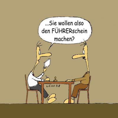 Cartoon: FÜHRERschein (medium) by lexatoons tagged führer,schein