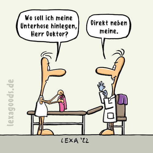 Cartoon: lexatoon Untersuchung (medium) by lexatoons tagged lexatoon,direkt,neben,meiner,hose,urologe,arzt,doktor,untersuchung,prostata,lexatoon,direkt,neben,meiner,hose,urologe,arzt,doktor,untersuchung,prostata