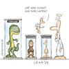 Cartoon: lexatoon Artensterben (small) by lexatoons tagged lexatoon,gorilla,extinct,gott,engel,evolution,aussterben,menschen,dinosaurier,affe