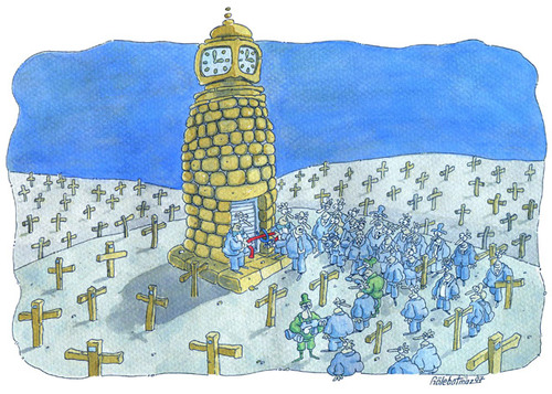 Cartoon: saat kulesi (medium) by Gölebatmaz tagged saat,mezar,politika,yatirim,kapitalizm
