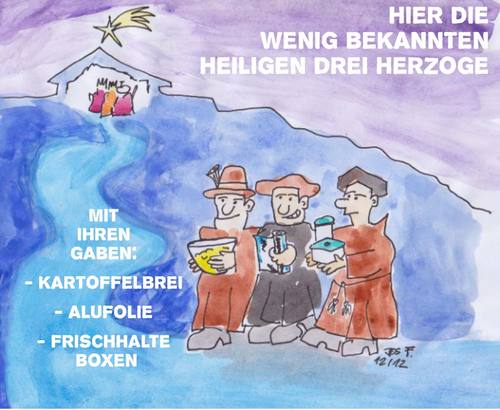Cartoon: Die heiligen drei Herzöge (medium) by Jos F tagged weihnachten,xmas,dreikönig