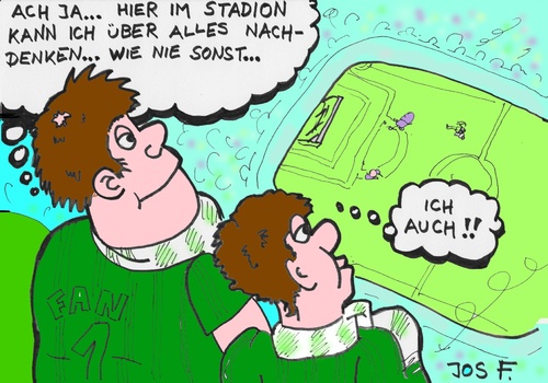 Cartoon: Stadium (medium) by Jos F tagged stadium,fan,think