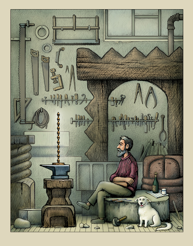 Cartoon: Brancusi (medium) by kurtu tagged brancusi,brancusi