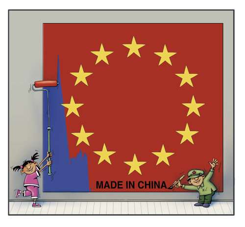 Cartoon: china EU (medium) by kurtu tagged yes,china,europa,finanzkrise