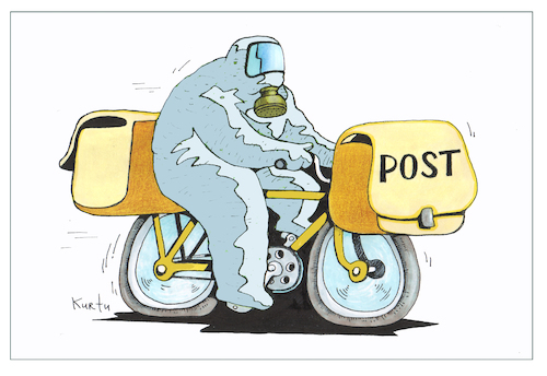 Cartoon: Coronapost (medium) by kurtu tagged coronapost,coronapost