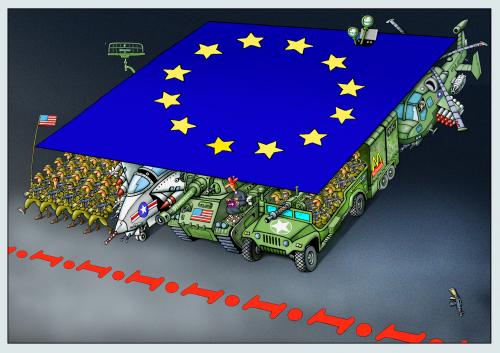 Cartoon: eu-nato (medium) by kurtu tagged no,,eu,militär,waffe,nato,sicherheit,staatsgrenze,usa,schutzmantel,maske,einmarsch,schutzschild,verdeck,vorzeigen,verstecken,vormund,krieg,irak,iran,syrien