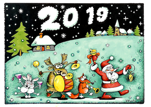 Cartoon: glückliches neues Jahr! (medium) by kurtu tagged natur,natur