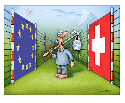 Cartoon: Grenzen (medium) by kurtu tagged grenzen,grenzen