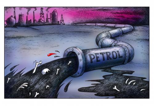 Cartoon: petrol (medium) by kurtu tagged petrol,industriemüll,petrolium,pipeline,industrie,abgase,abfall,artenausterben,atommüll,bedrohte tierwelt,betriebsunfall,bodenraub,bodenschatz,chemie,chemiekatastrophe,emission,erdausbeutung,erderwärmung,fallout,gau,gefahrgutunfall,katastrophe,klimawandel,kraftwerk,ölkatastrophe,ozonloch,quecksilber,raubbau,regenwald,regenwaldrückgang,schadstoffe,supergau,treibhauseffekt,tschernobyl,umweltkatastrophe,umweltverschmutzung,vergiftung,verseuchung,versteppung,verstrahlung,verwüstung,waldsterben,bedrohte,tierwelt