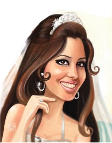 Cartoon: Wedding (medium) by Amal Samir tagged lady,women,bride,happy,cartoon,illustrator,drawings,digital,art