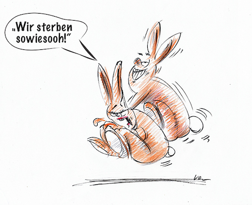 Cartoon: Corona Hasen (medium) by kugel2020 tagged corona,virus,hamsterkäufe,panik,brd,hase,ostern