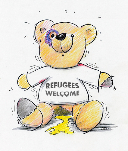 Cartoon: Teddy 2020 (medium) by kugel2020 tagged griechenland,flüchtlinge,migration,brd,deutschland