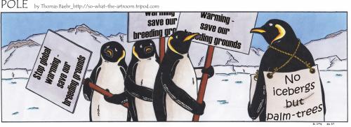 Cartoon: POLE Strip No.37 (medium) by Penguin_guy tagged penguins,pinguine,pets,tiere,animals,global,warming,treibhauseffekt,erderwaermung,umweltverschmutzung,pollution,pinguine,tiere,vögel,natur,seetaucher,taucher,umwelt,meer,kalt,antarktis,erderwärmung,klima,klimawandel,wandel,umweltverschmutzung,verschmutzung,treibhauseffekt,demonstration,aufstand,demo,eisberg,palmen