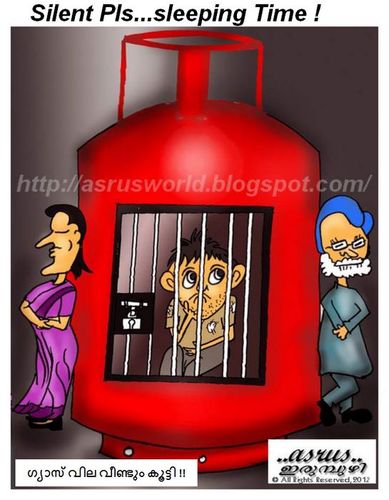 Cartoon: Gas cylinder prize hiked ! (medium) by asrus tagged cartoon,indian