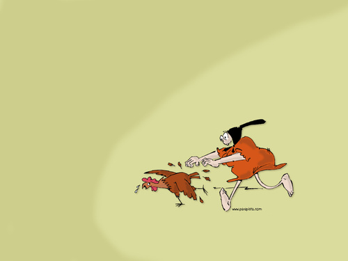 Cartoon: Chickenrun (medium) by paraistvan tagged woman,chicken,chickenrun,villagepeople