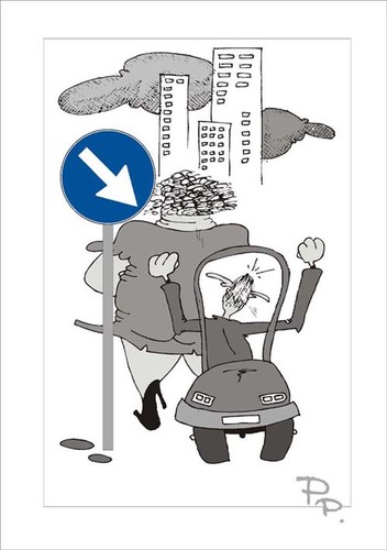 Cartoon: Traffic sign (medium) by paraistvan tagged sign,traffic,fat,woman
