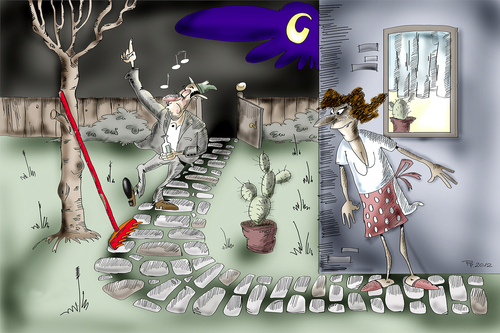 Cartoon: Trap (medium) by paraistvan tagged drunk,trap,netz,wife