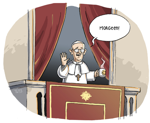 Der Papst begrüßt die Welt