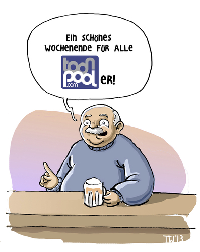Cartoon: Toonpool (medium) by Tobias Wieland tagged toonpool,gruß,grüße,wochenende,we