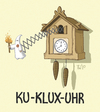 Cartoon: Ku Klux (small) by Tobias Wieland tagged ku,klux,klan,kuckucksuhr,uhr,wortspiel
