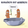 Cartoon: Neues aus der Wortspielfabrik (small) by Tobias Wieland tagged wurst,bockwurst,wok,bürste,wort,wortspiel,schüttelreim