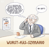 Cartoon: Schicksalsschlag (small) by Tobias Wieland tagged wurst,käse,wortspiel,kalauer,worst,case,szenario,unfall,fleisch