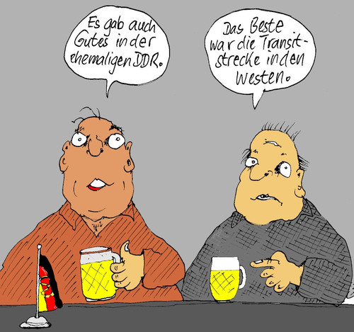 Cartoon: Das Gute in der DDR (medium) by Marbez tagged ddr,transit,west