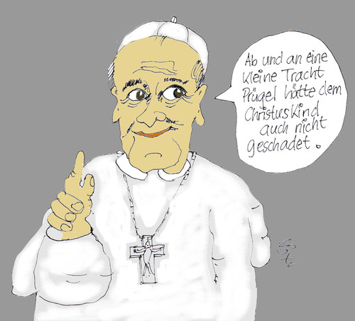 Cartoon: Eine Tracht Prügel (medium) by Marbez tagged christuskind,prügel,kreuz