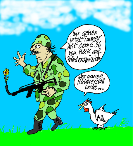 Cartoon: G36 von Heckler und Koch (medium) by Marbez tagged 36,heckler,und,koch,bundeswehr