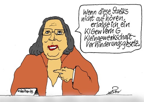 Cartoon: KleingewerkschaftverhinderungsG (medium) by Marbez tagged kleingewerkschaft,spd,arbeitsministerium