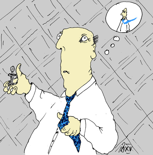 Cartoon: Krawattenhalterung (medium) by Marbez tagged banker,krawatte,haltung,halterung