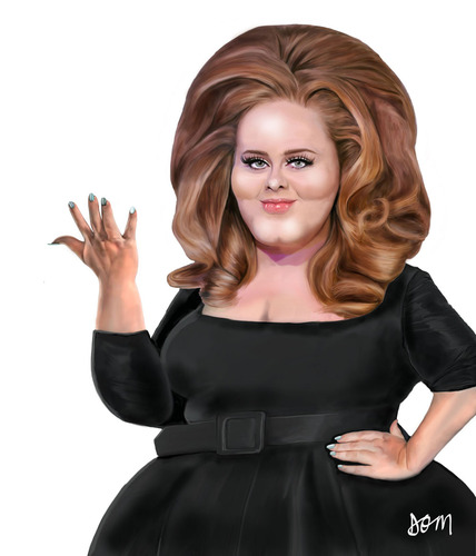 Cartoon: Adele (medium) by Dom Richards tagged singer,caricature,adele,musician
