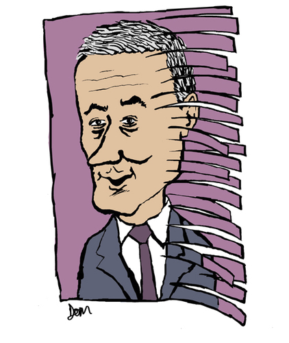 Cartoon: Fred Goodwin (medium) by Dom Richards tagged finance,caricature,disgraced,banker