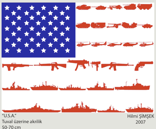 Cartoon: USA Flag (medium) by Hilmi Simsek tagged usa,flag,amerika,gun,star