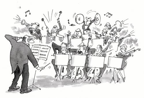 Cartoon: Cacophony (medium) by Paulus tagged music,orchestra,