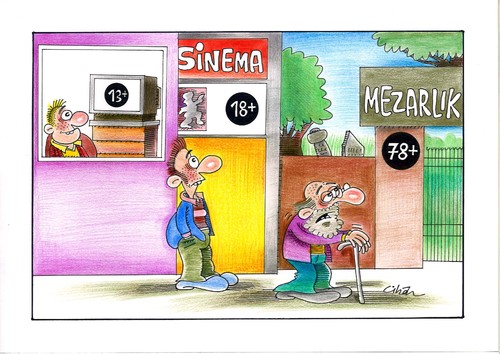 Cartoon: ARTI 78 (medium) by cihandemirci tagged mezarlik,cihan,demirci,karikatur,sinema,televizyon