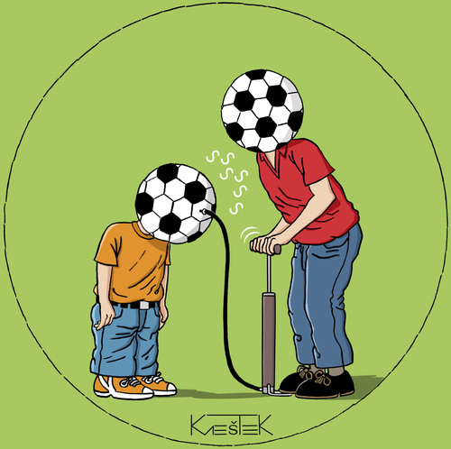 Cartoon: father and son (medium) by Jura Karikatura tagged football,fußball