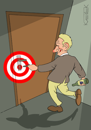 Cartoon: Target (medium) by Jura Karikatura tagged target,wine,drunk,alcoholism